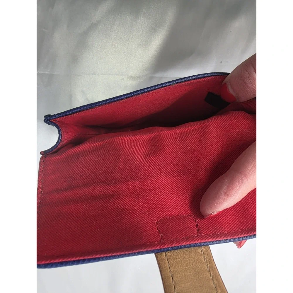 Vintage Dooney‎ & Bourke Blue Leather Wristlet Clutch Wallet